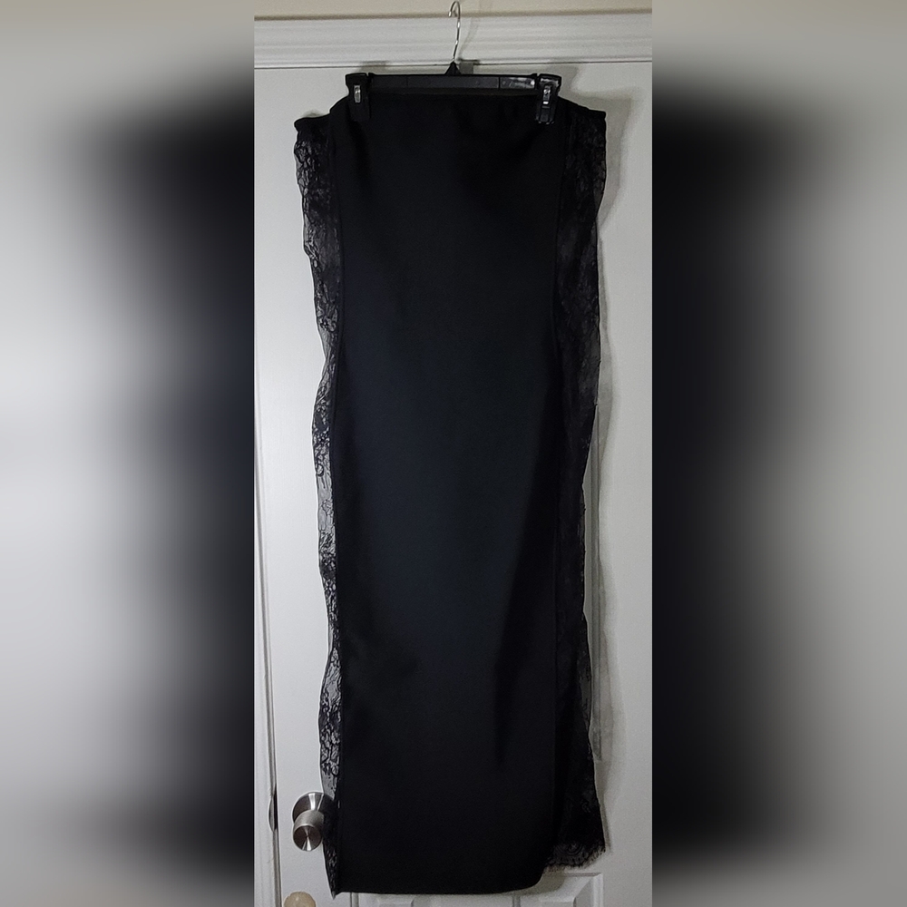 Fashion Nova Juliet Bandage Tube Strapless Stretch Lace Maxi Dress Black Size 1X - Picture 5 of 15